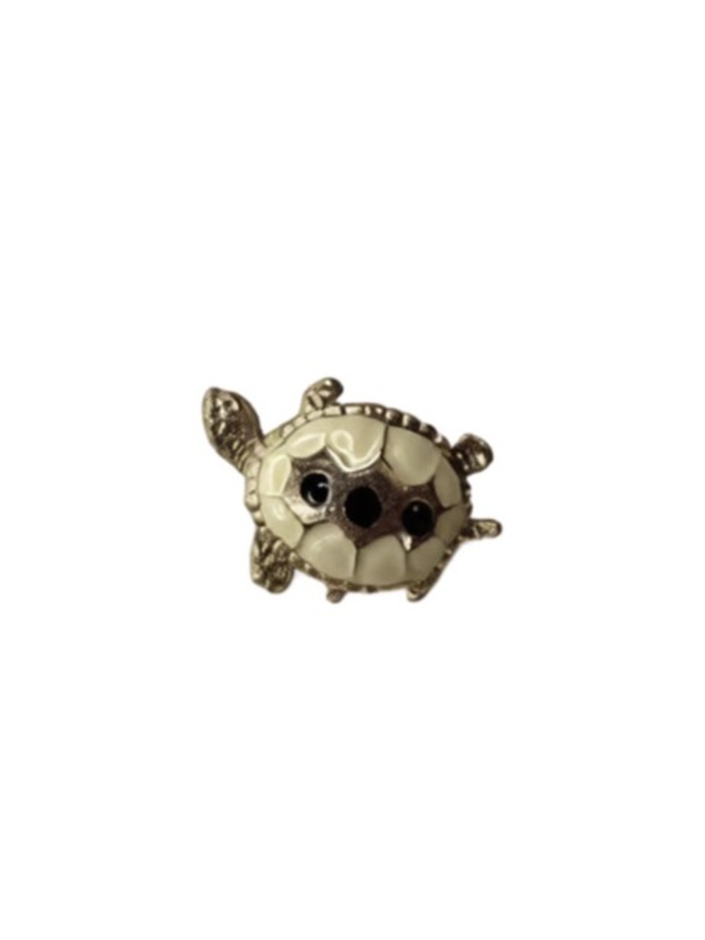 Vintage Gold Turtle Pin Brooch Cream Enamel Women’s Antique Pin Jewelry Turtle